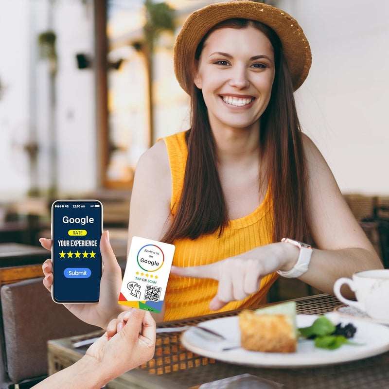 tapSnap TapFive NFC Business Review Card – Compatible with Google Reviews – Reusable Smart Tap & QR – Works with All Phones – Contactless Customer Feedback Tool – (1 Card Pack) - Image 2